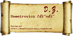 Demetrovics Zénó névjegykártya